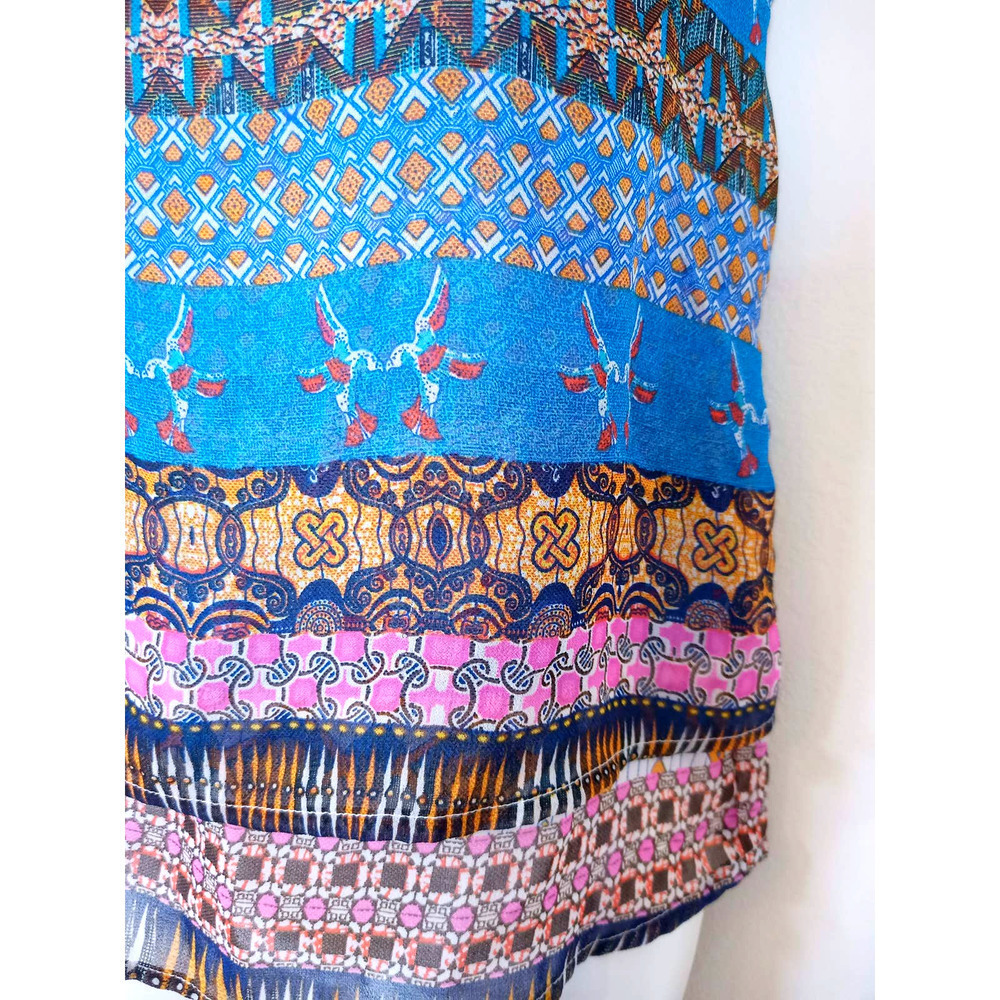 Patrons of Peace Boho Tribal Sheer Split Back Top - Picture 5 of 9